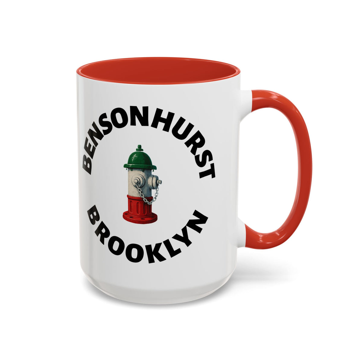 Bensonhurst Coffee Mug with Fire Hydrant Design, Unique Gift for Italians, Fun Kitchen Decor