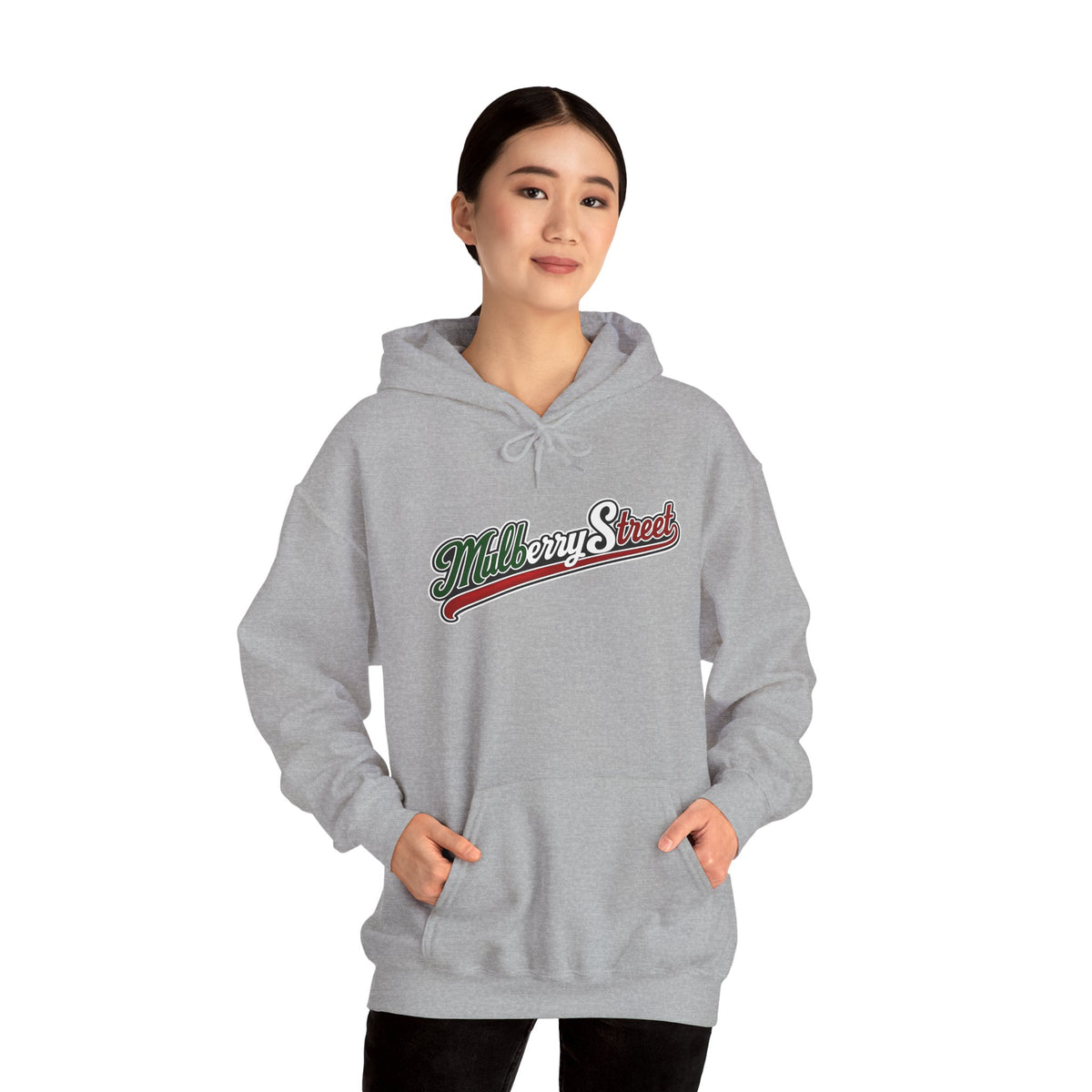 Mulberry Street Hoodie — Italian Flag Script Pullover