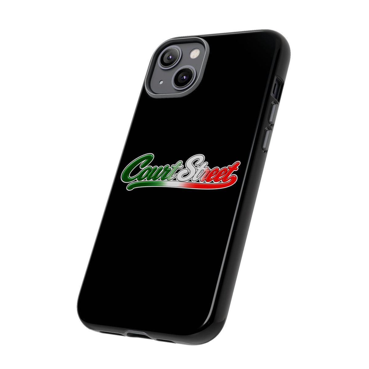Court Street Black Phone Case, Tough Cases for iPhone, Gift for Italians, Stylish Phone Cover, Unique Phone Accessory