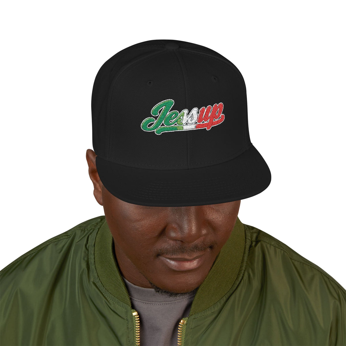 Jessup Italian Embroidered Snapback Hat | Street Sign Patch Cap