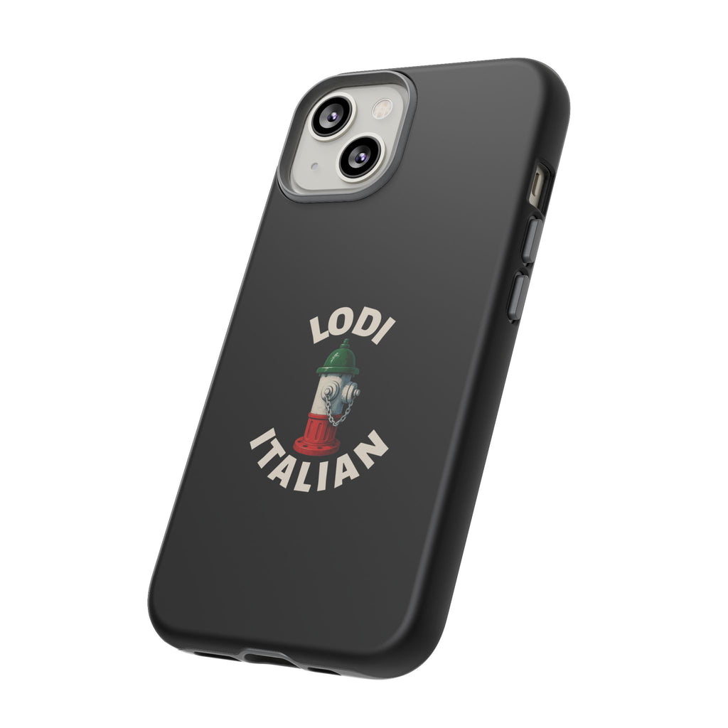 Lodi Italian Black Phone Case, Tough Cases for iPhone, Gift for Italians, Stylish Phone Cover, Unique Phone Accessory