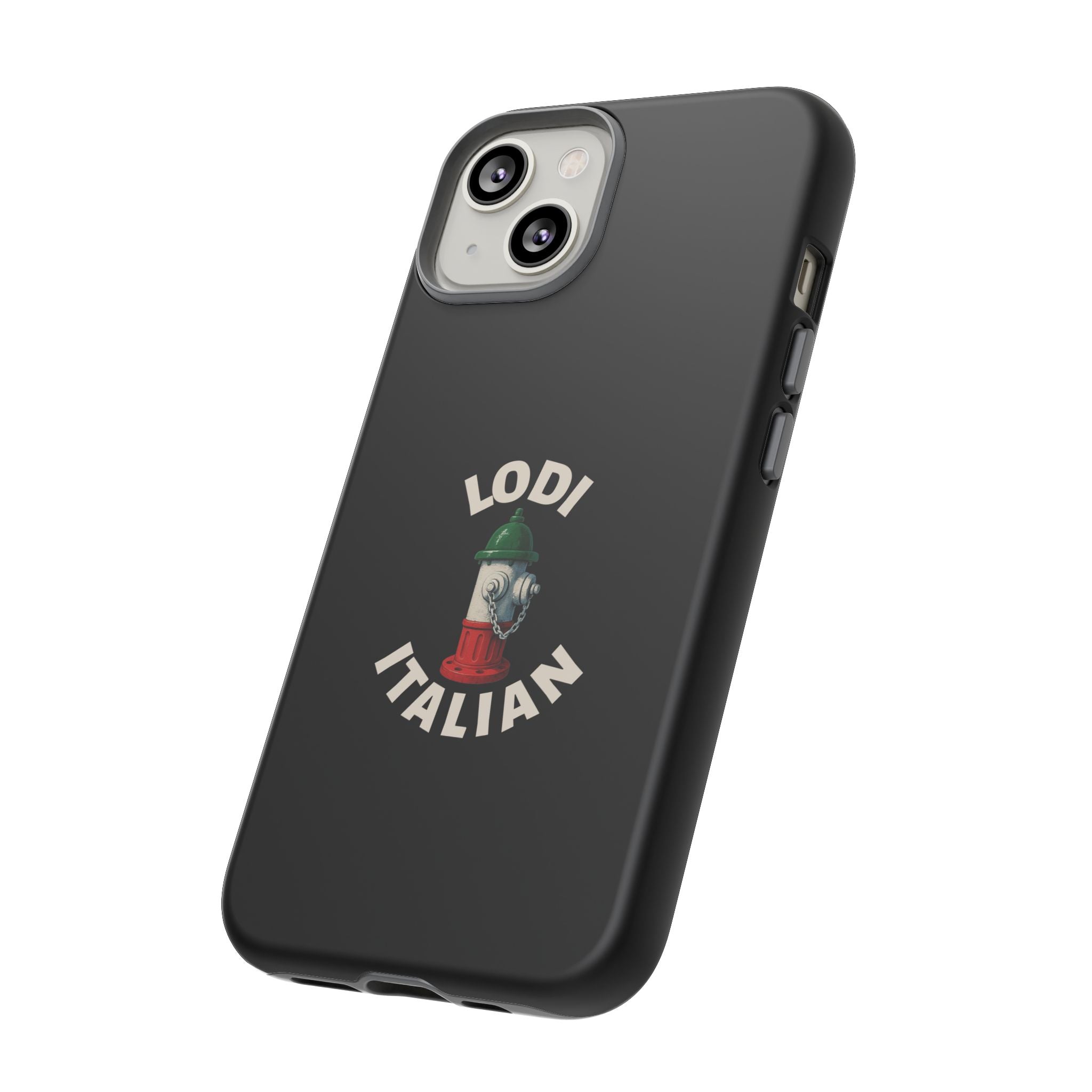 Lodi Italian Black Phone Case, Tough Cases for iPhone, Gift for Italians, Stylish Phone Cover, Unique Phone Accessory