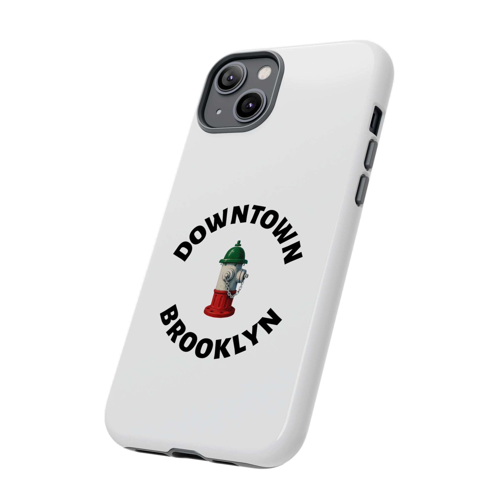 Downtown Brooklyn White Phone Case, Urban Style Phone Cover, Tough Smartphone Case, Gift for Italian Heritage, Fun Streetwear Accessories