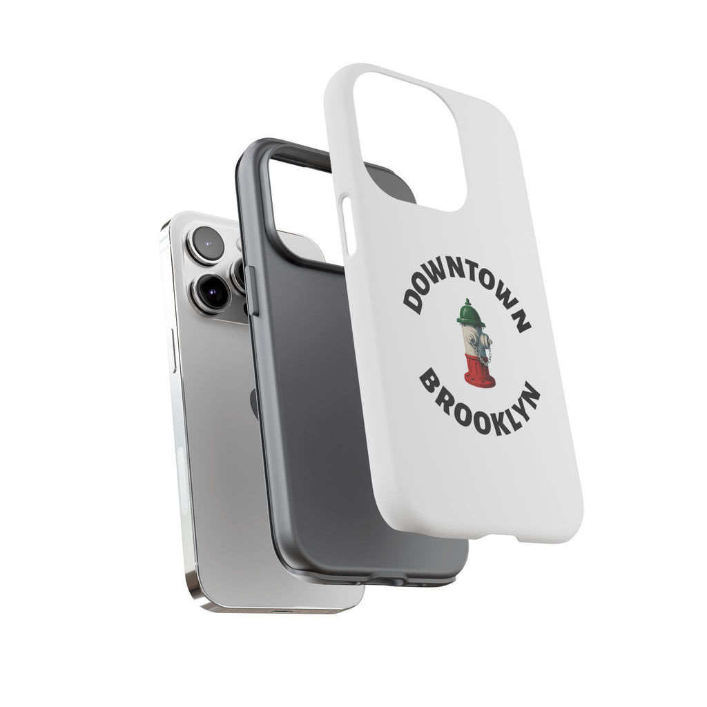 Downtown Brooklyn White Phone Case, Urban Style Phone Cover, Tough Smartphone Case, Gift for Italian Heritage, Fun Streetwear Accessories