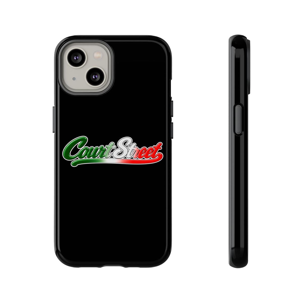 Court Street Black Phone Case, Tough Cases for iPhone, Gift for Italians, Stylish Phone Cover, Unique Phone Accessory
