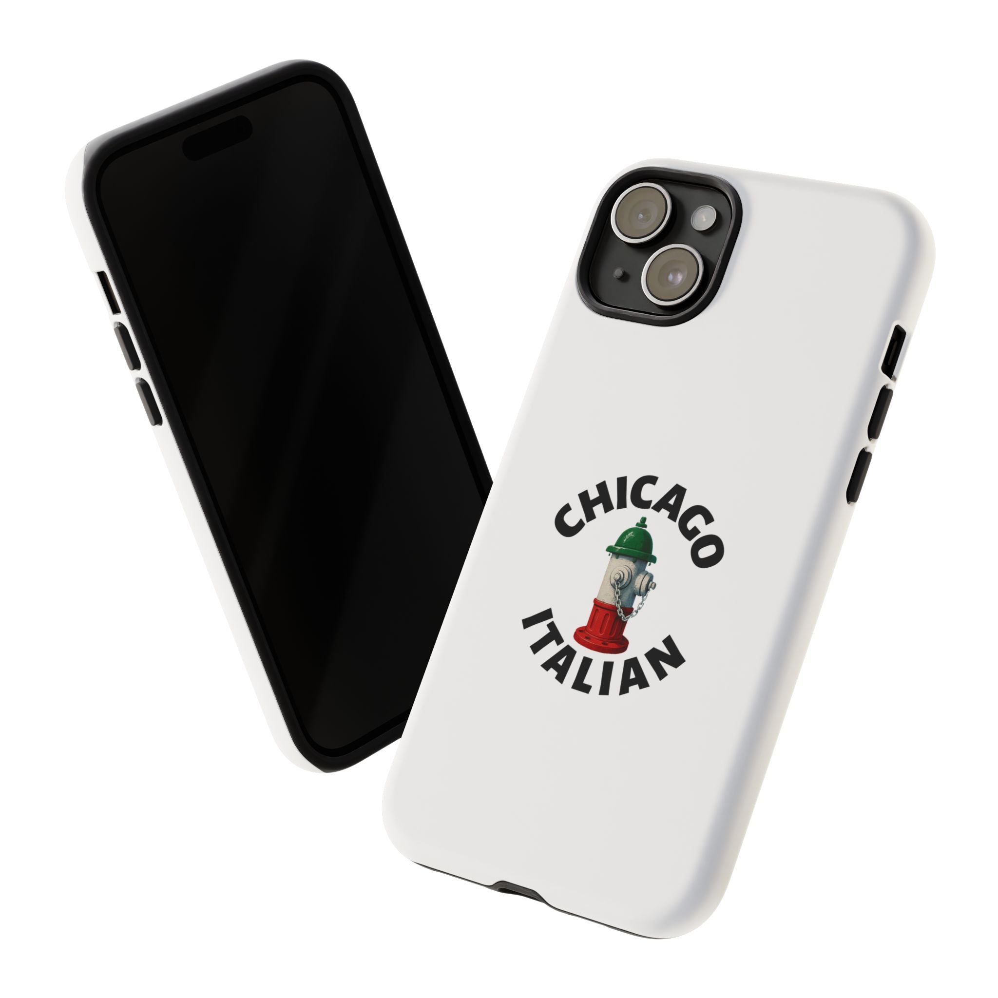 Chicago Italian White Phone Case, Urban Style Phone Cover, Tough Smartphone Case, Gift for Italian Heritage, Fun Streetwear Accessories
