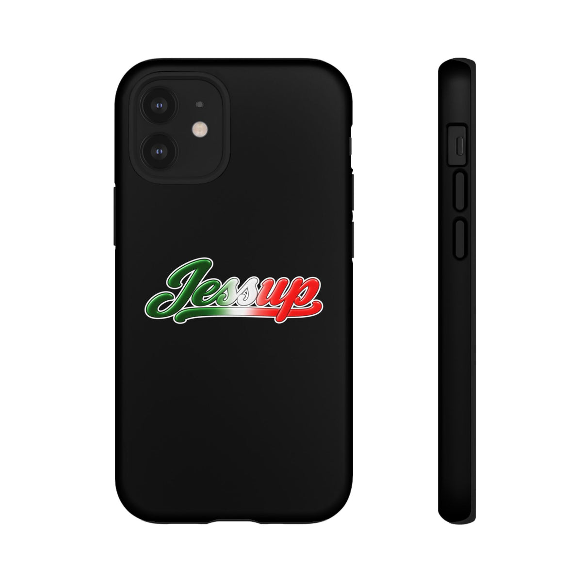 Jessup Black Phone Case, Tough Cases for iPhone, Gift for Italians, Stylish Phone Cover, Unique Phone Accessory