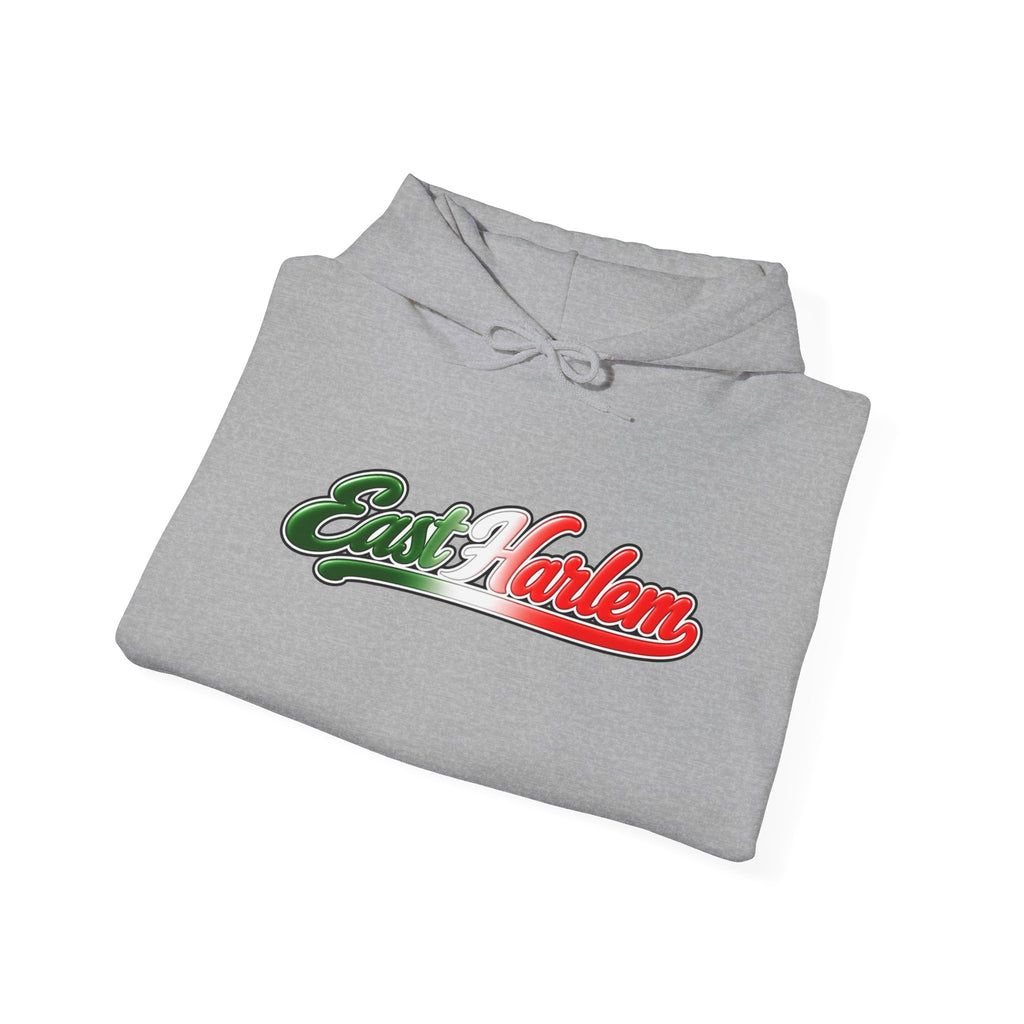East Harlem Hoodie — Italian Flag Script Pullover
