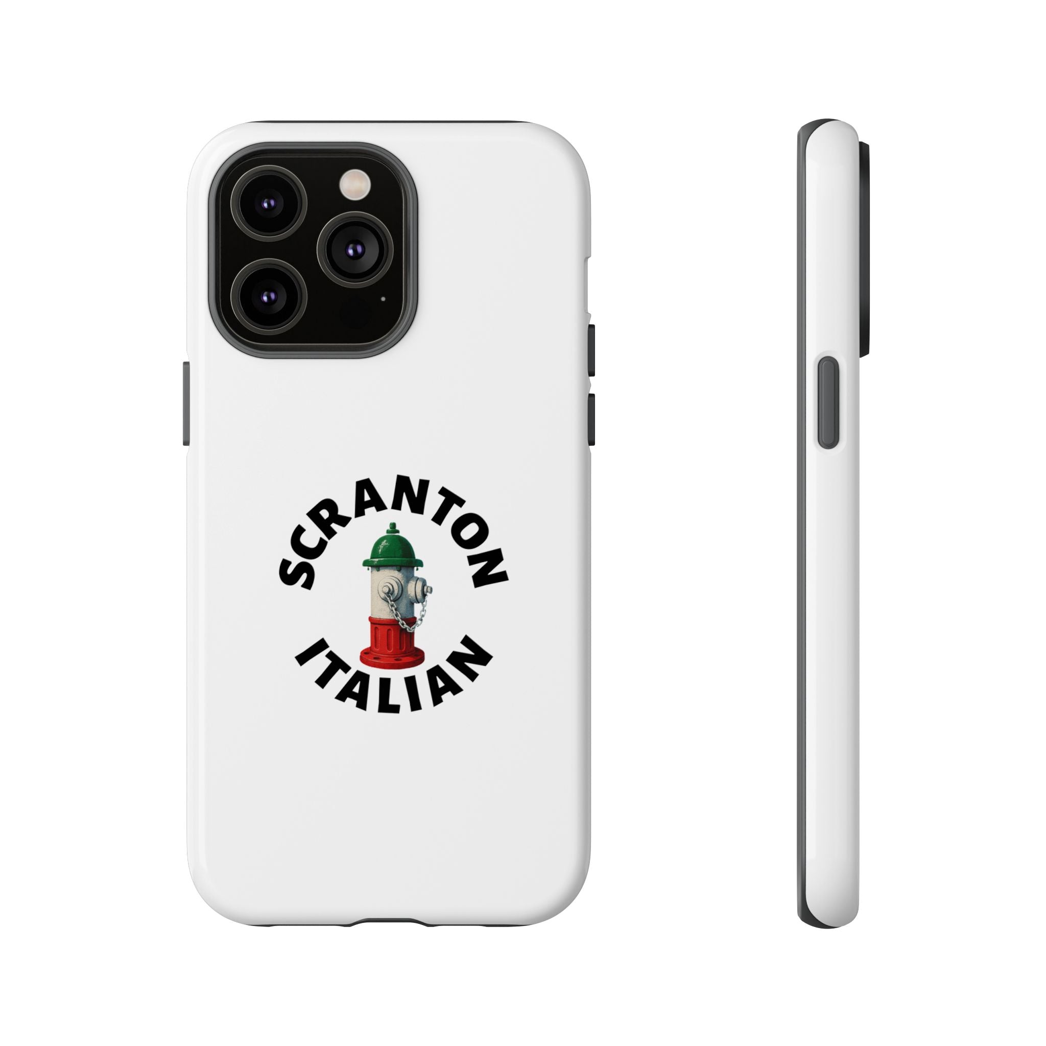 Scranton Italian White Phone Case, Urban Style Phone Cover, Tough Smartphone Case, Gift for Italian Heritage, Fun Streetwear Accessories