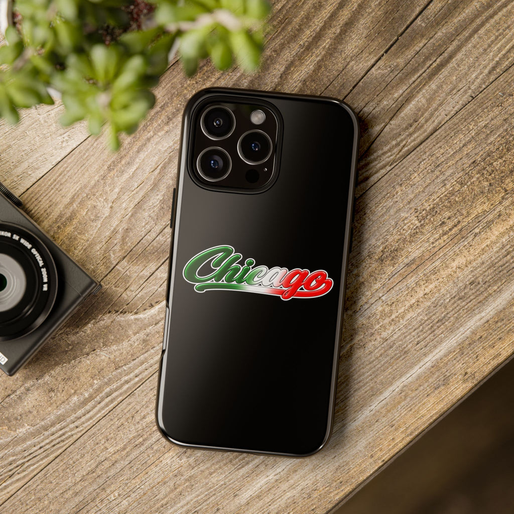 Chicago Black Phone Case, Tough Cases for iPhone, Gift for Italians, Stylish Phone Cover, Unique Phone Accessory
