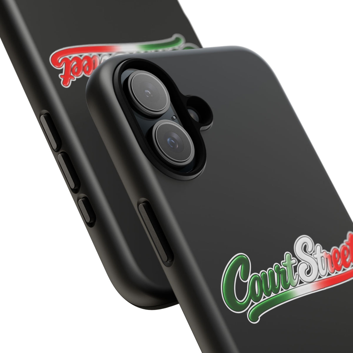 Court Street Black Phone Case, Tough Cases for iPhone, Gift for Italians, Stylish Phone Cover, Unique Phone Accessory