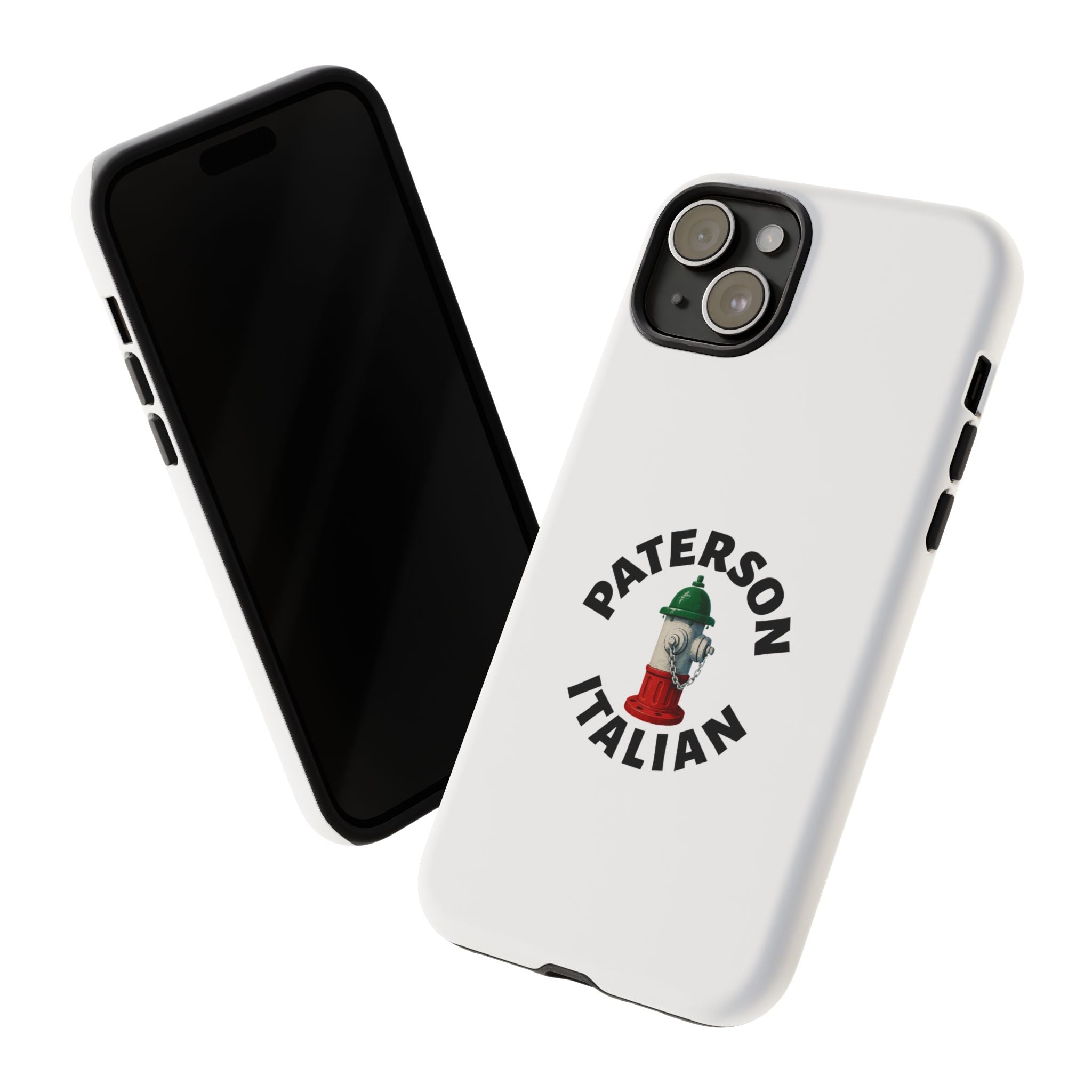 Paterson Italian White Phone Case, Urban Style Phone Cover, Tough Smartphone Case, Gift for Italian Heritage, Fun Streetwear Accessories