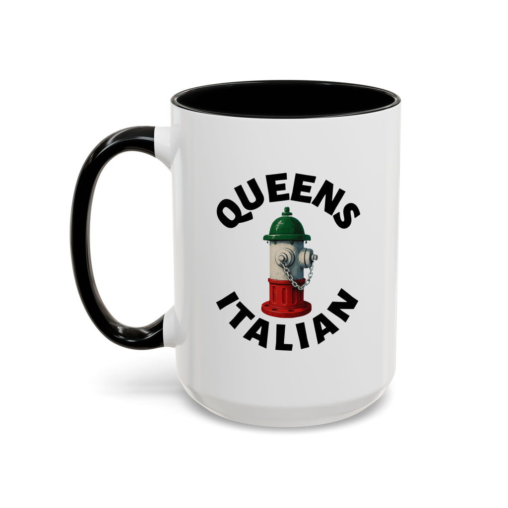 Queens Coffee Mug with Fire Hydrant Design, Unique Gift for Italians, Fun Kitchen Decor