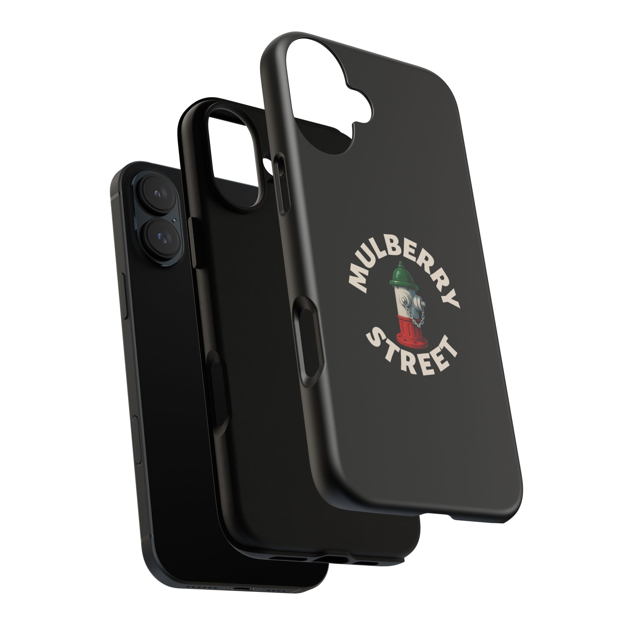 Mulberry Street Black Phone Case, Tough Cases for iPhone, Gift for Italians, Stylish Phone Cover, Unique Phone Accessory