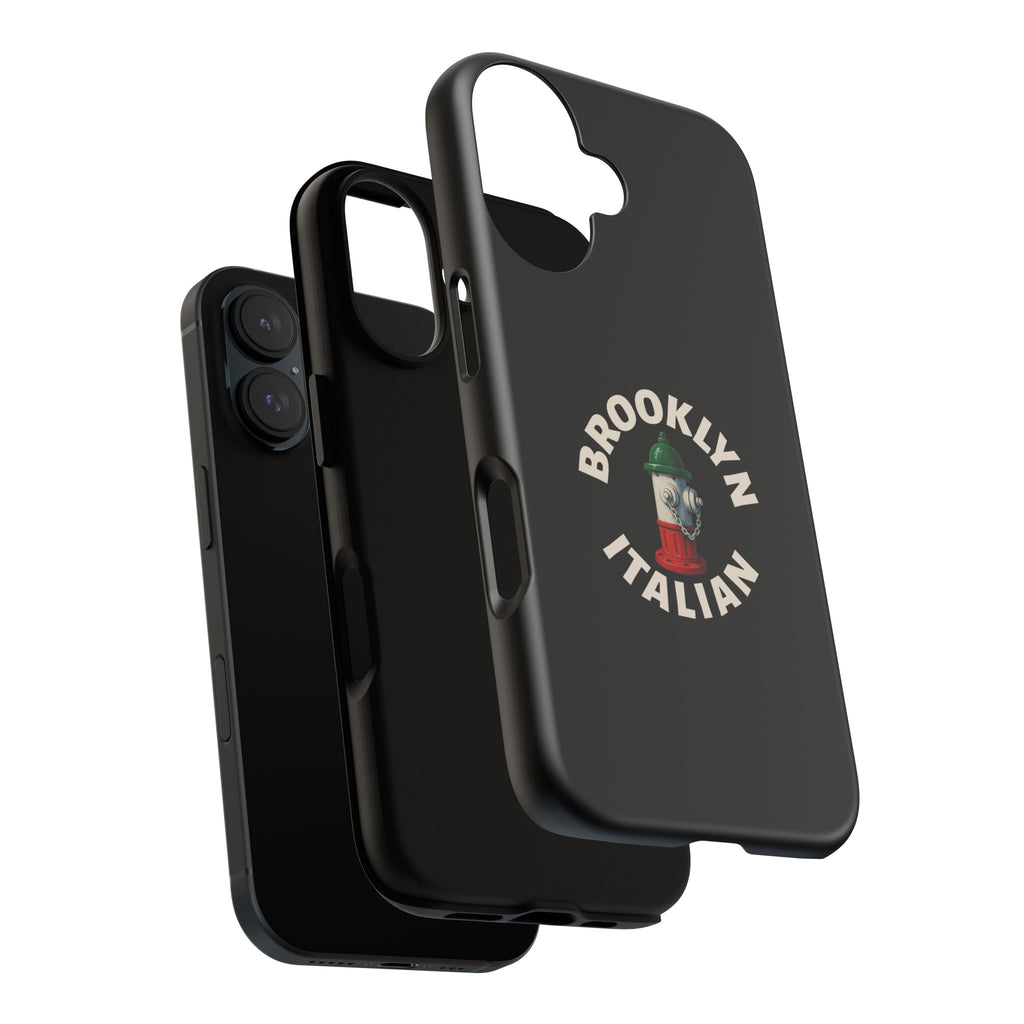 Brooklyn Italian Black Phone Case, Tough Cases for iPhone, Gift for Italians, Stylish Phone Cover, Unique Phone Accessory