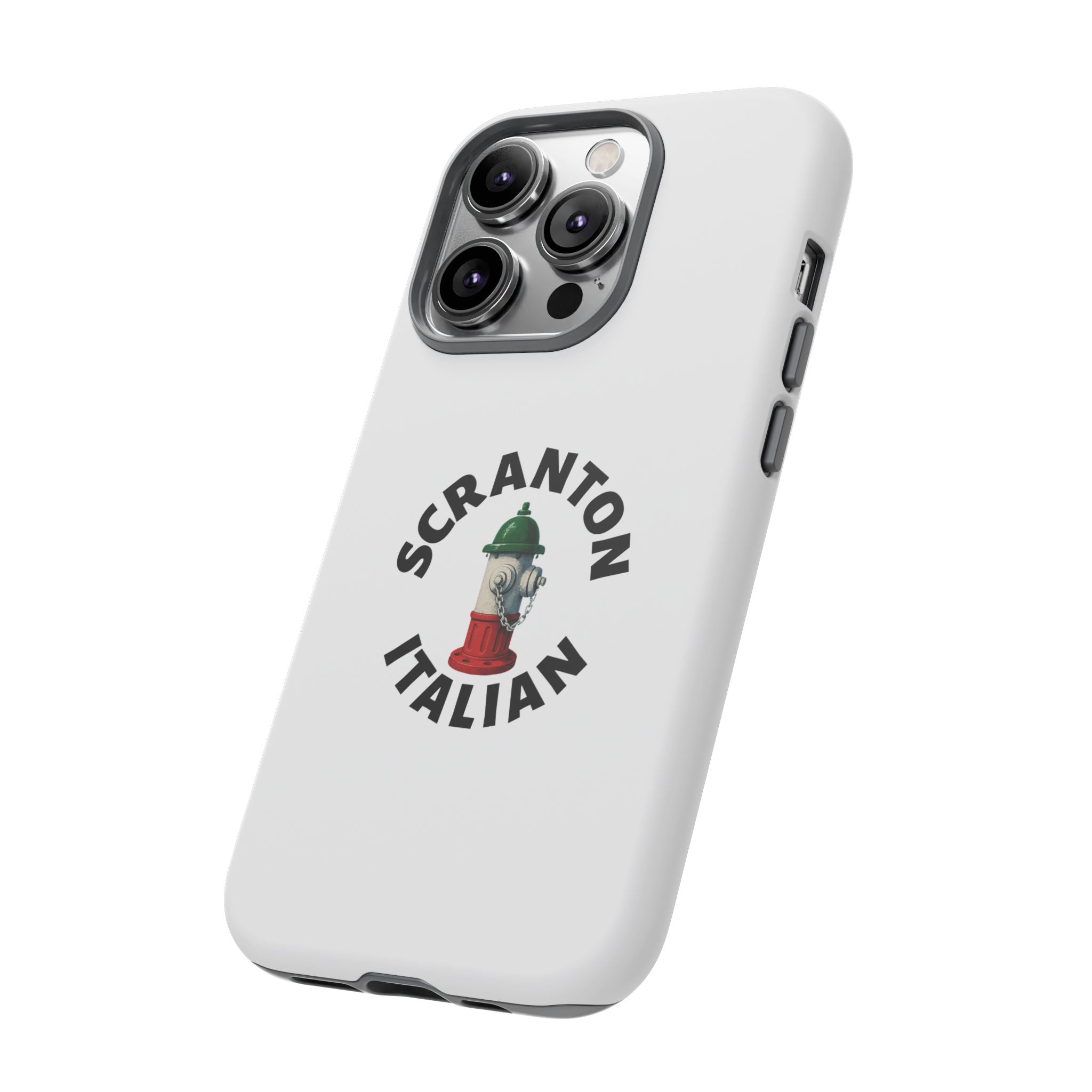 Scranton Italian White Phone Case, Urban Style Phone Cover, Tough Smartphone Case, Gift for Italian Heritage, Fun Streetwear Accessories