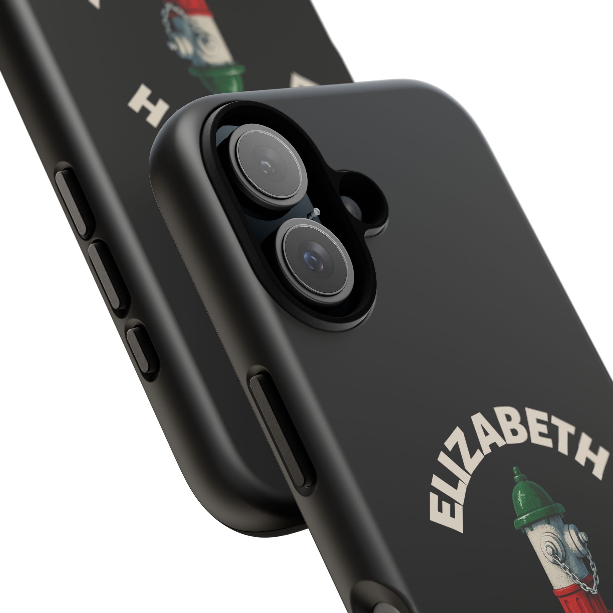 Elizabeth New Jersey Black Phone Case, Tough Cases for iPhone, Gift for Italians, Stylish Phone Cover, Unique Phone Accessory