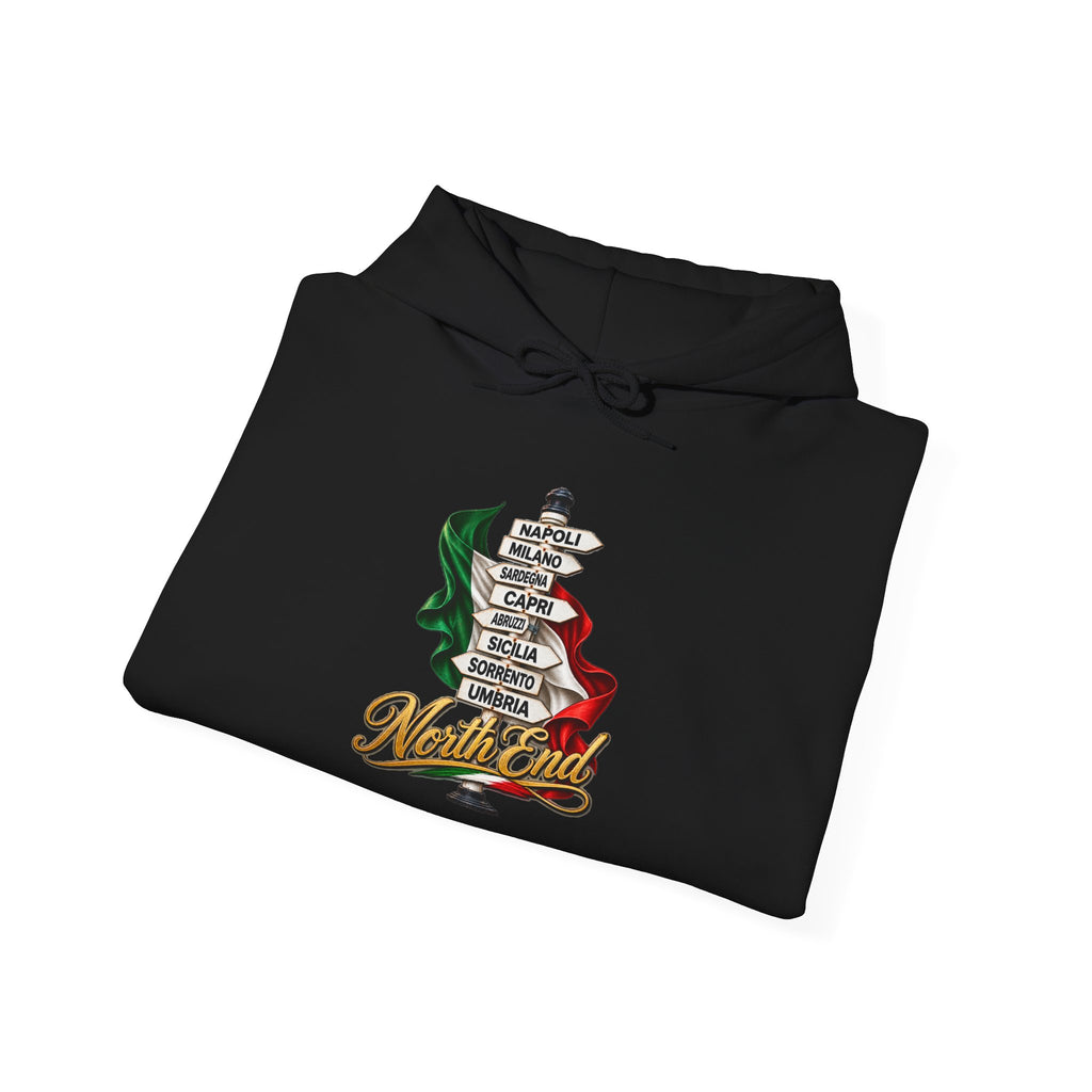 North End Italian Hoodie — Italian Flag Script Pullover