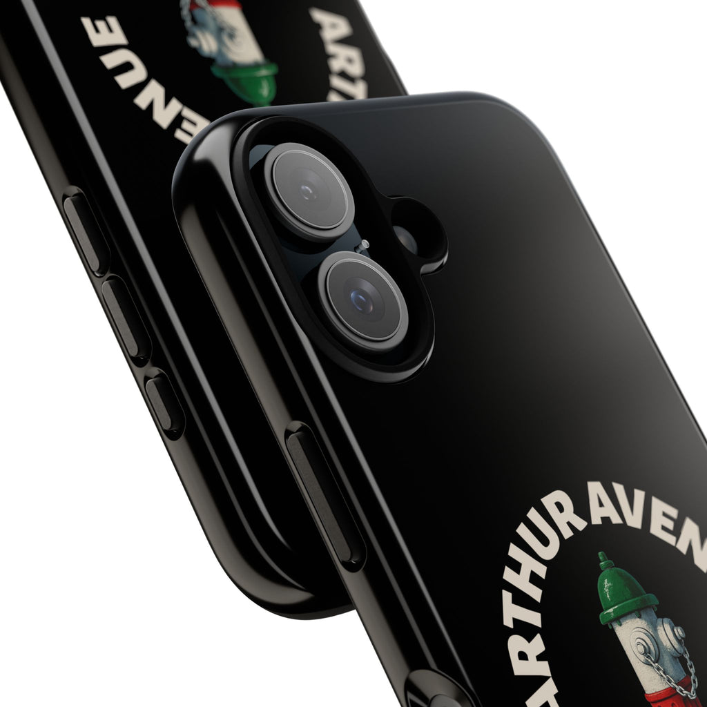 Arthur Avenue Italian Black Phone Case, Tough Cases for iPhone, Gift for Italians, Stylish Phone Cover, Unique Phone Accessory