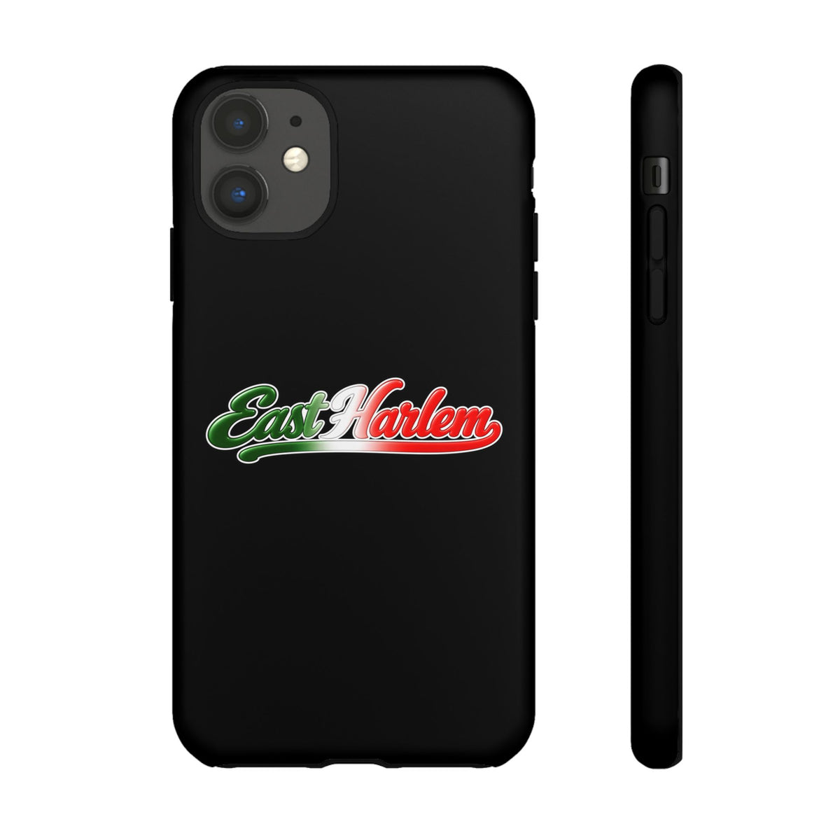 East Harlem Black Phone Case, Tough Cases for iPhone, Gift for Italians, Stylish Phone Cover, Unique Phone Accessory