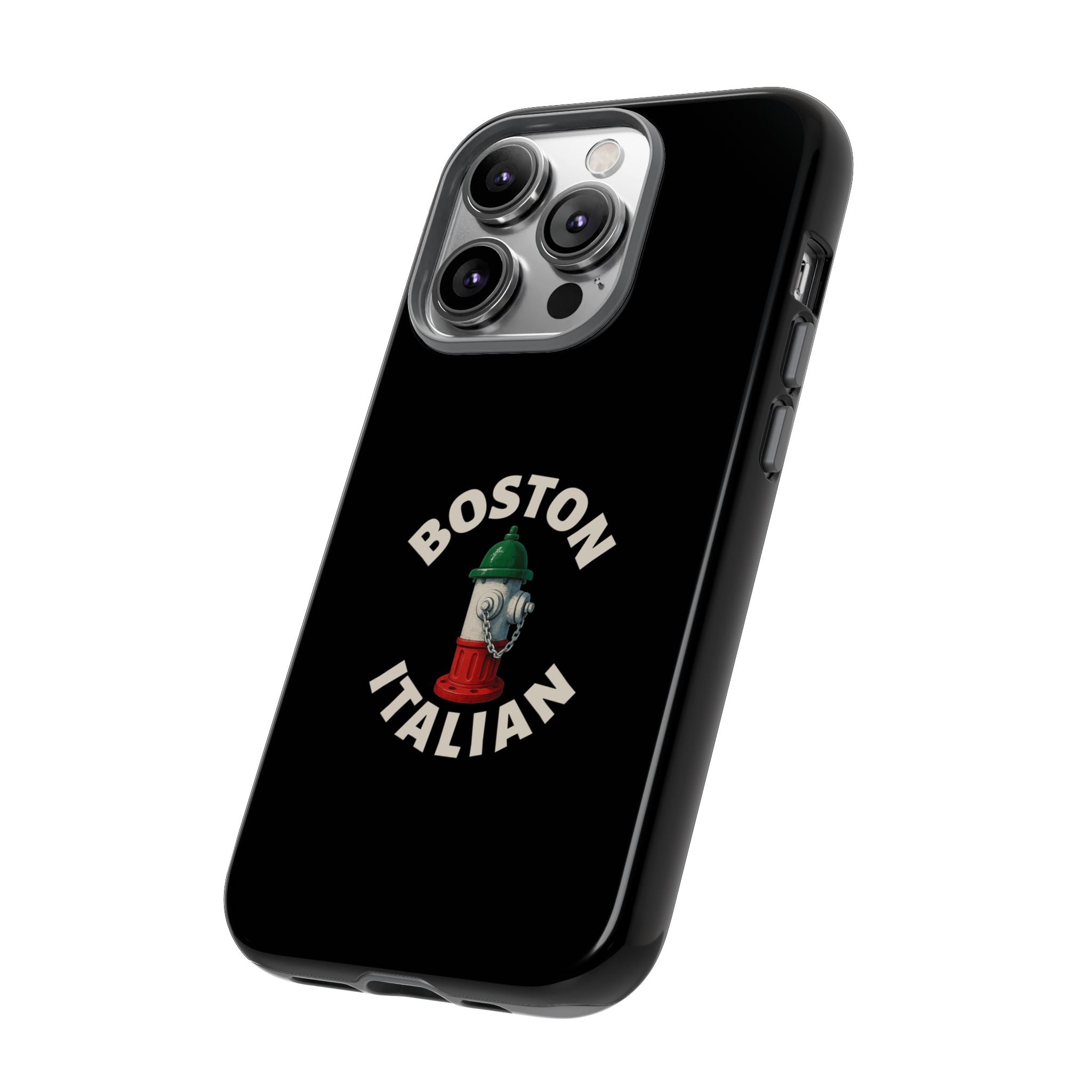 Boston Italian Black Phone Case, Tough Cases for iPhone, Gift for Italians, Stylish Phone Cover, Unique Phone Accessory