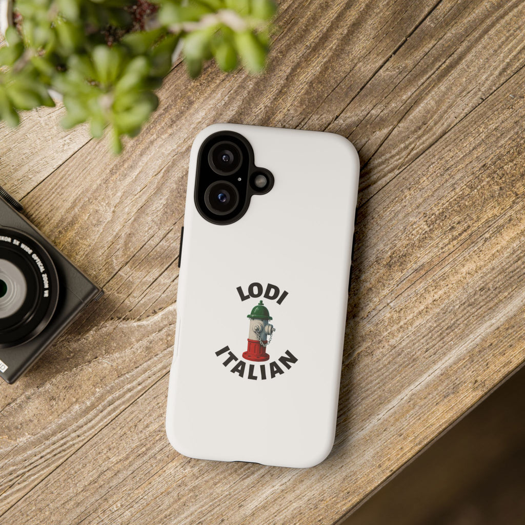 Lodi Italian White Phone Case, Urban Style Phone Cover, Tough Smartphone Case, Gift for Italian Heritage, Fun Streetwear Accessories