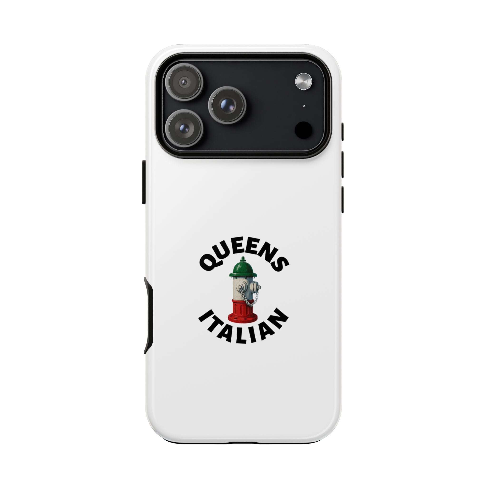Queens Italian White Phone Case, Urban Style Phone Cover, Tough Smartphone Case, Gift for Italian Heritage, Fun Streetwear Accessories