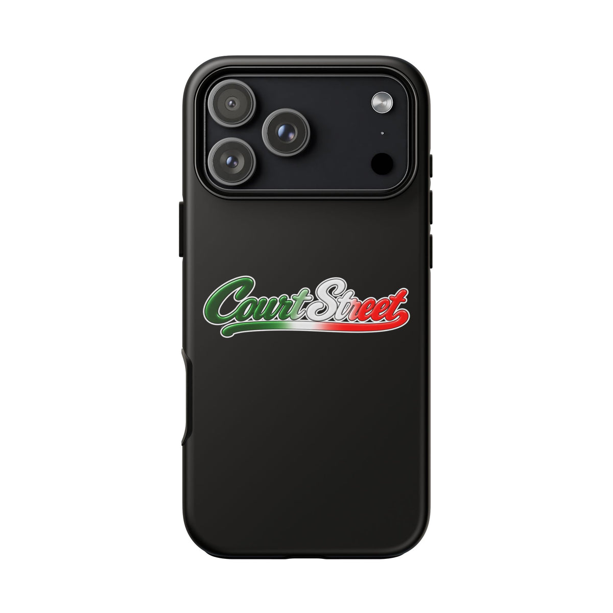 Court Street Black Phone Case, Tough Cases for iPhone, Gift for Italians, Stylish Phone Cover, Unique Phone Accessory
