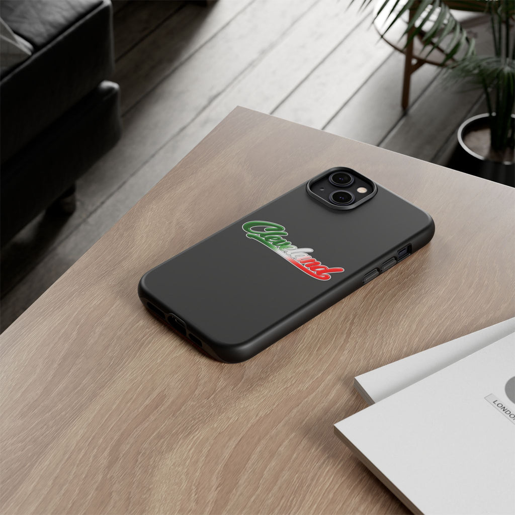 Cleveland Black Phone Case, Tough Cases for iPhone, Gift for Italians, Stylish Phone Cover, Unique Phone Accessory