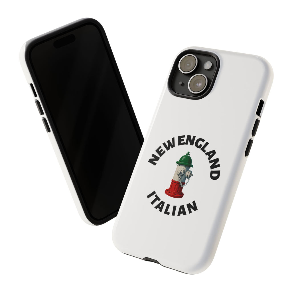 New England Italian White Phone Case, Urban Style Phone Cover, Tough Smartphone Case, Gift for Italian Heritage, Fun Streetwear Accessories