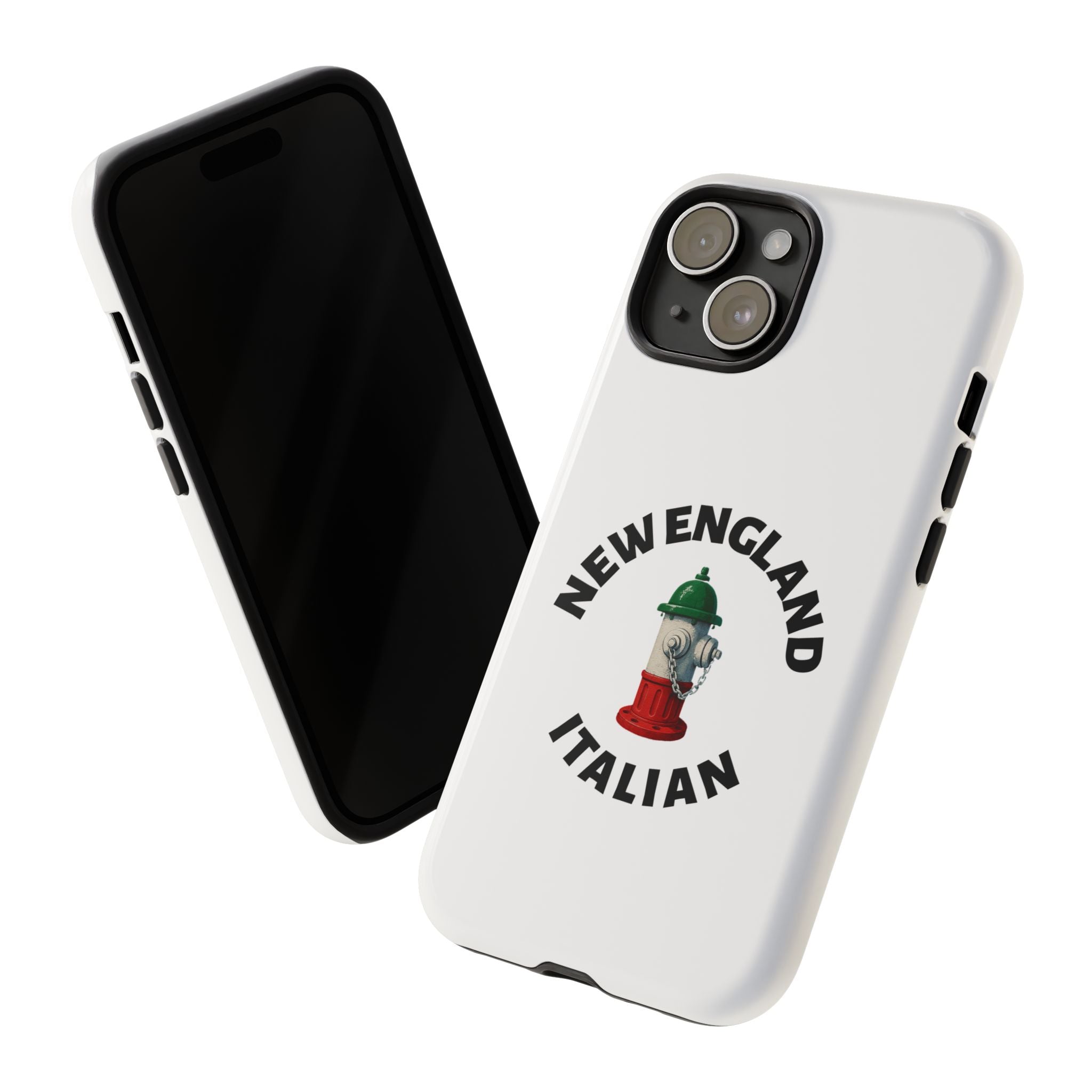 New England Italian White Phone Case, Urban Style Phone Cover, Tough Smartphone Case, Gift for Italian Heritage, Fun Streetwear Accessories