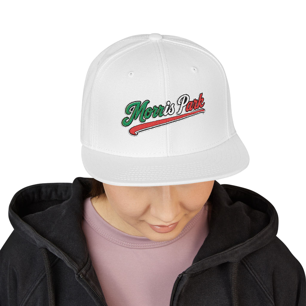 Morris Park Embroidered Snapback Hat | Street Sign Patch Cap