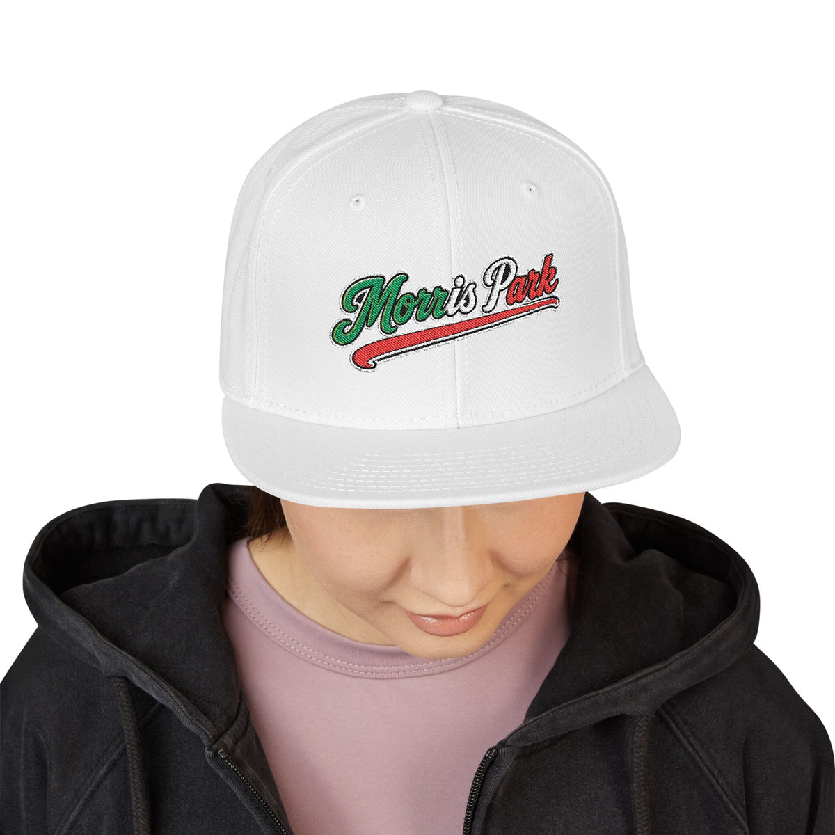 Morris Park Embroidered Snapback Hat | Street Sign Patch Cap