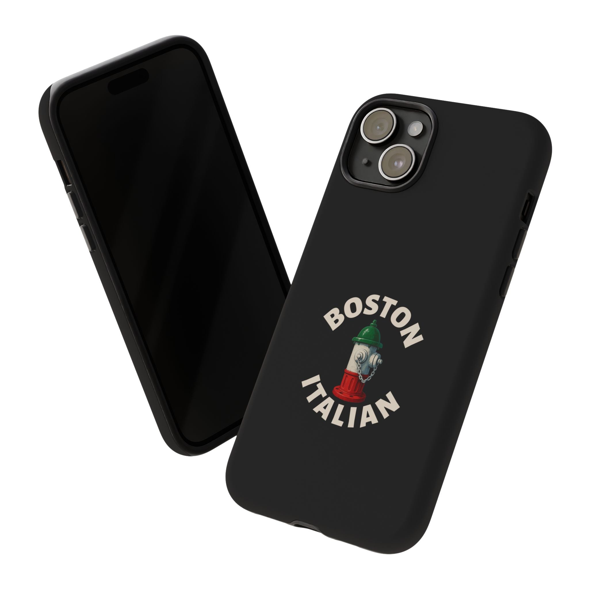 Boston Italian Black Phone Case, Tough Cases for iPhone, Gift for Italians, Stylish Phone Cover, Unique Phone Accessory