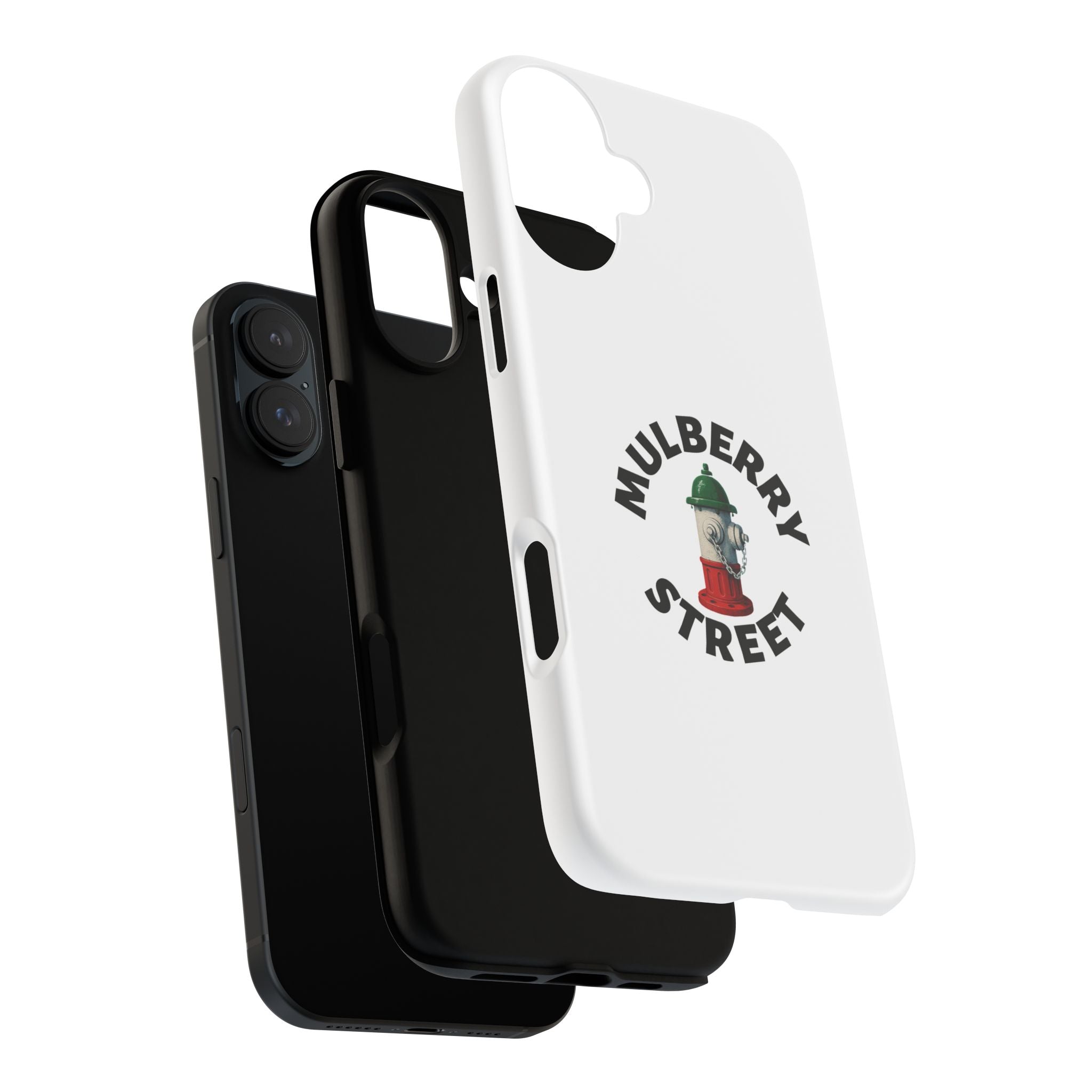 Mulberry Street White Phone Case, Urban Style Phone Cover, Tough Smartphone Case, Gift for Italian Heritage, Fun Streetwear Accessories