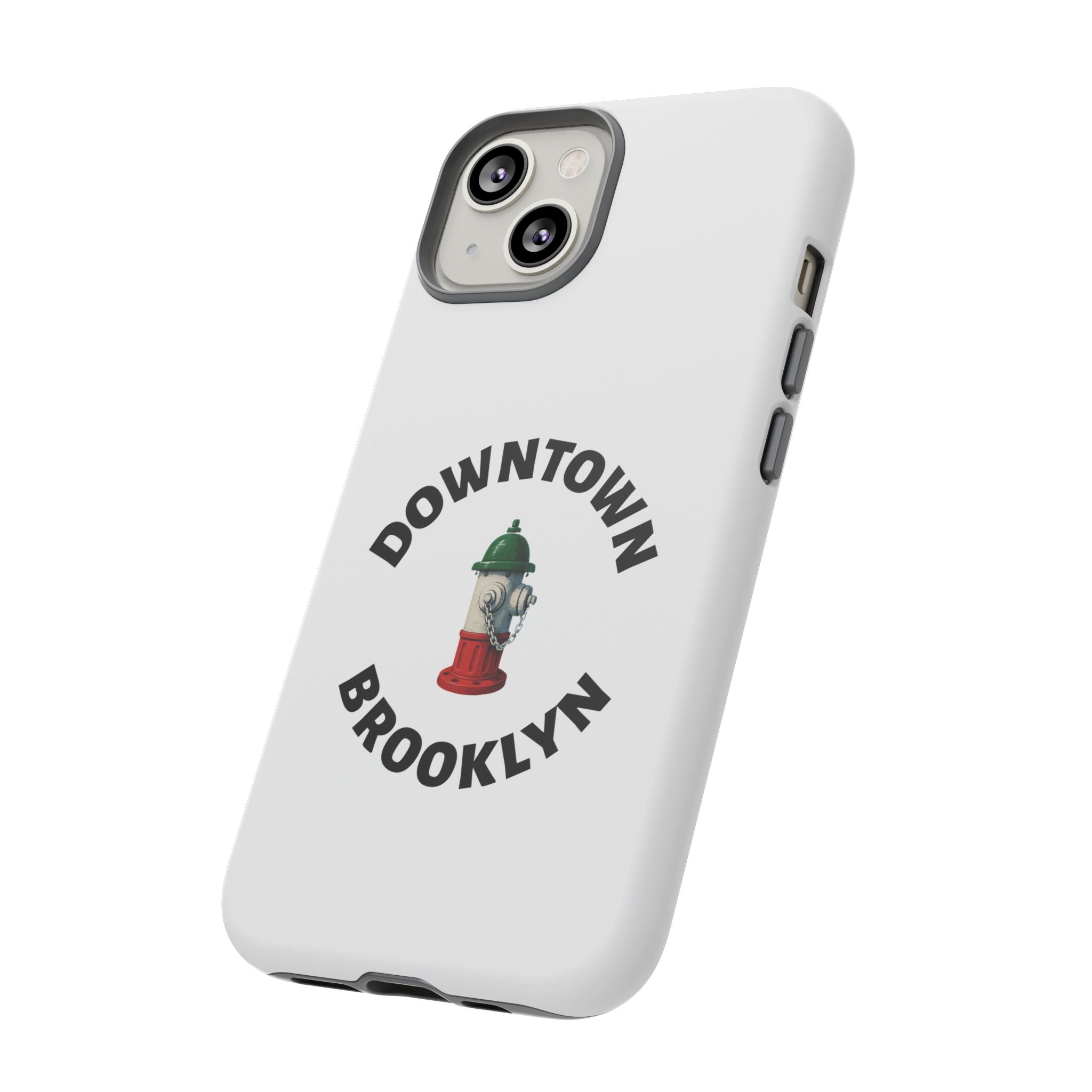 Downtown Brooklyn White Phone Case, Urban Style Phone Cover, Tough Smartphone Case, Gift for Italian Heritage, Fun Streetwear Accessories