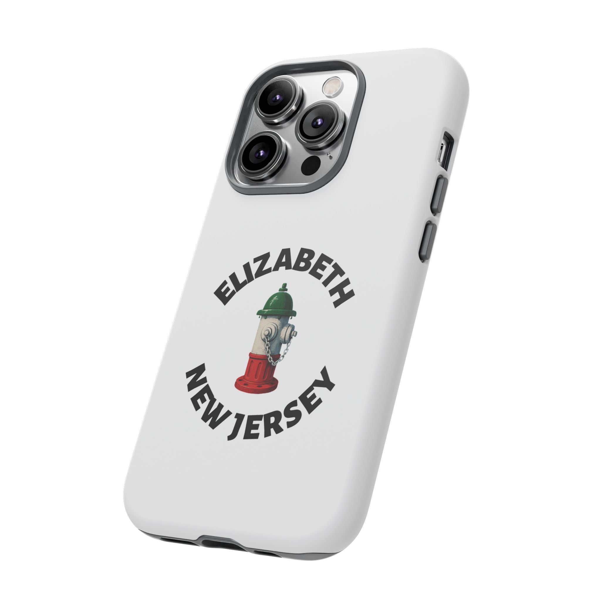 Elizabeth New Jersey White Phone Case, Urban Style Phone Cover, Tough Smartphone Case, Gift for Italian Heritage, Fun Streetwear Accessories