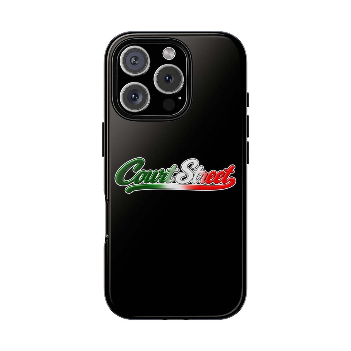 Court Street Black Phone Case, Tough Cases for iPhone, Gift for Italians, Stylish Phone Cover, Unique Phone Accessory