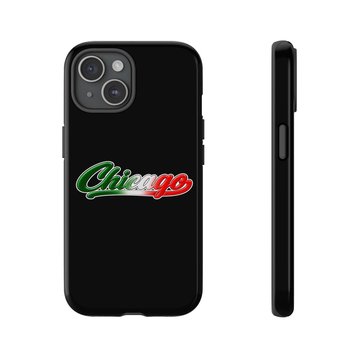 Chicago Black Phone Case, Tough Cases for iPhone, Gift for Italians, Stylish Phone Cover, Unique Phone Accessory