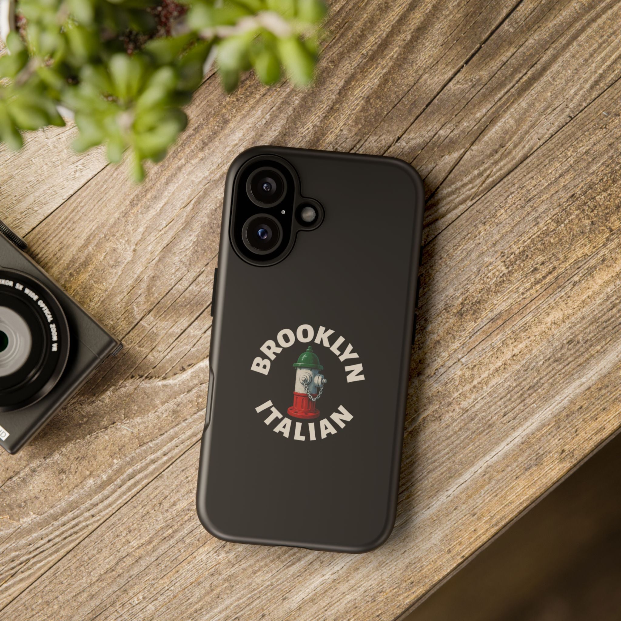 Brooklyn Italian Black Phone Case, Tough Cases for iPhone, Gift for Italians, Stylish Phone Cover, Unique Phone Accessory