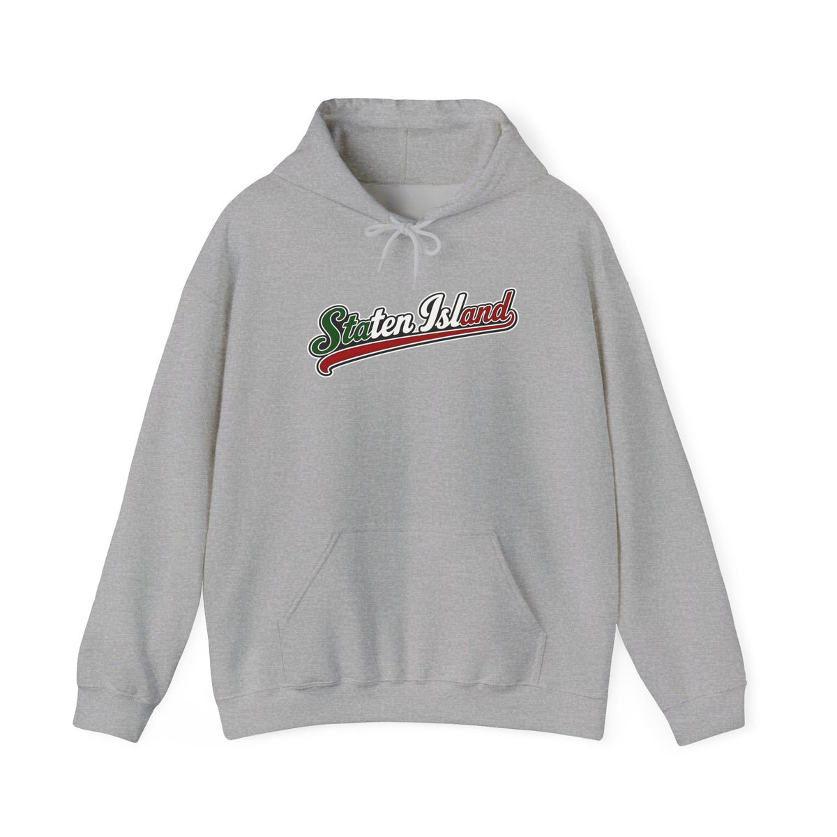 Staten Island Hoodie — Italian Flag Script Pullover