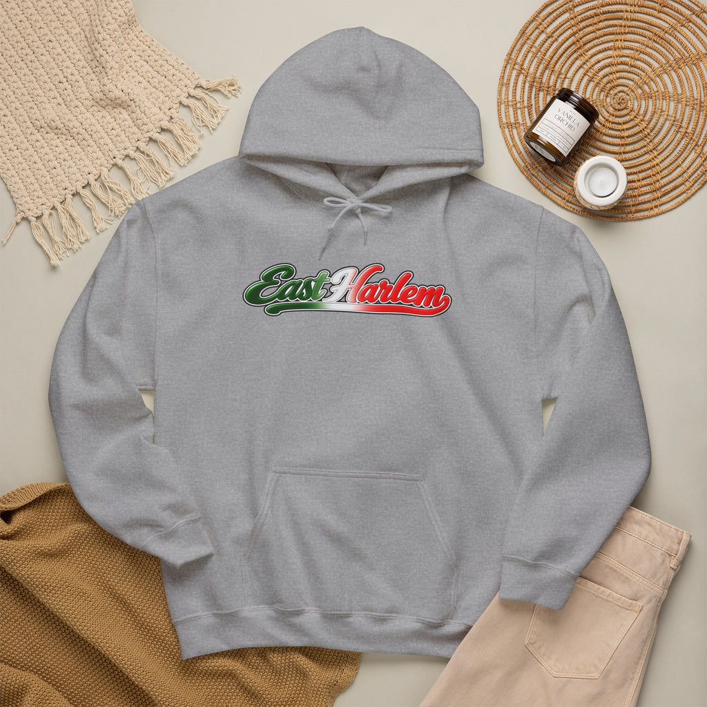 East Harlem Hoodie — Italian Flag Script Pullover