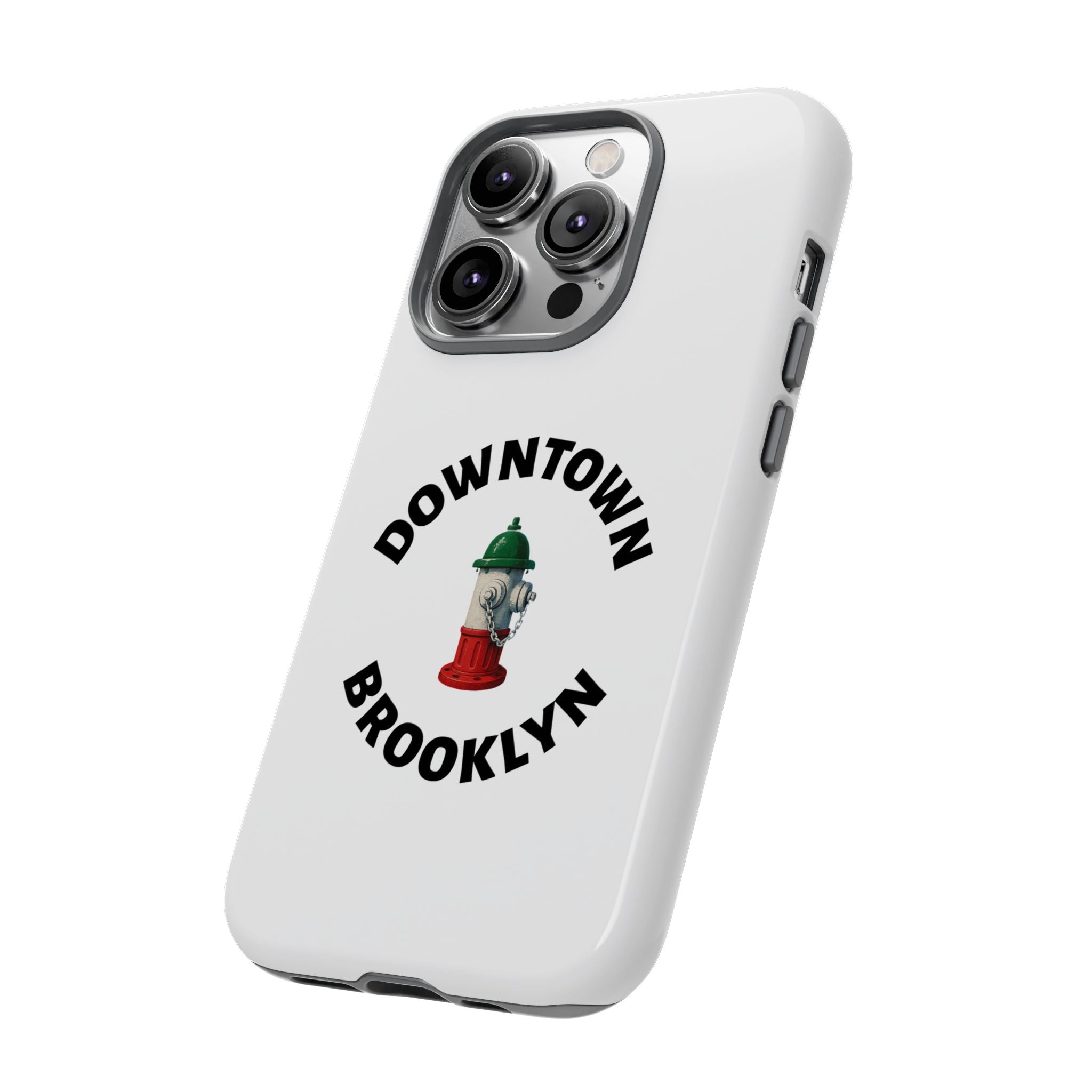 Downtown Brooklyn White Phone Case, Urban Style Phone Cover, Tough Smartphone Case, Gift for Italian Heritage, Fun Streetwear Accessories