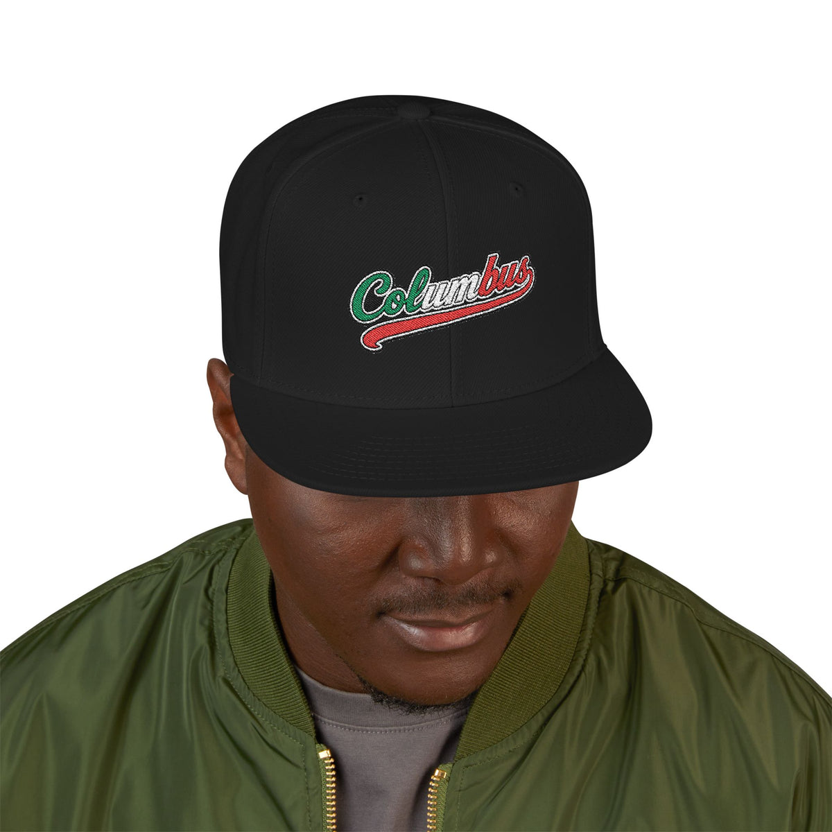 Columbus Italian Embroidered Snapback Hat | Street Sign Patch Cap