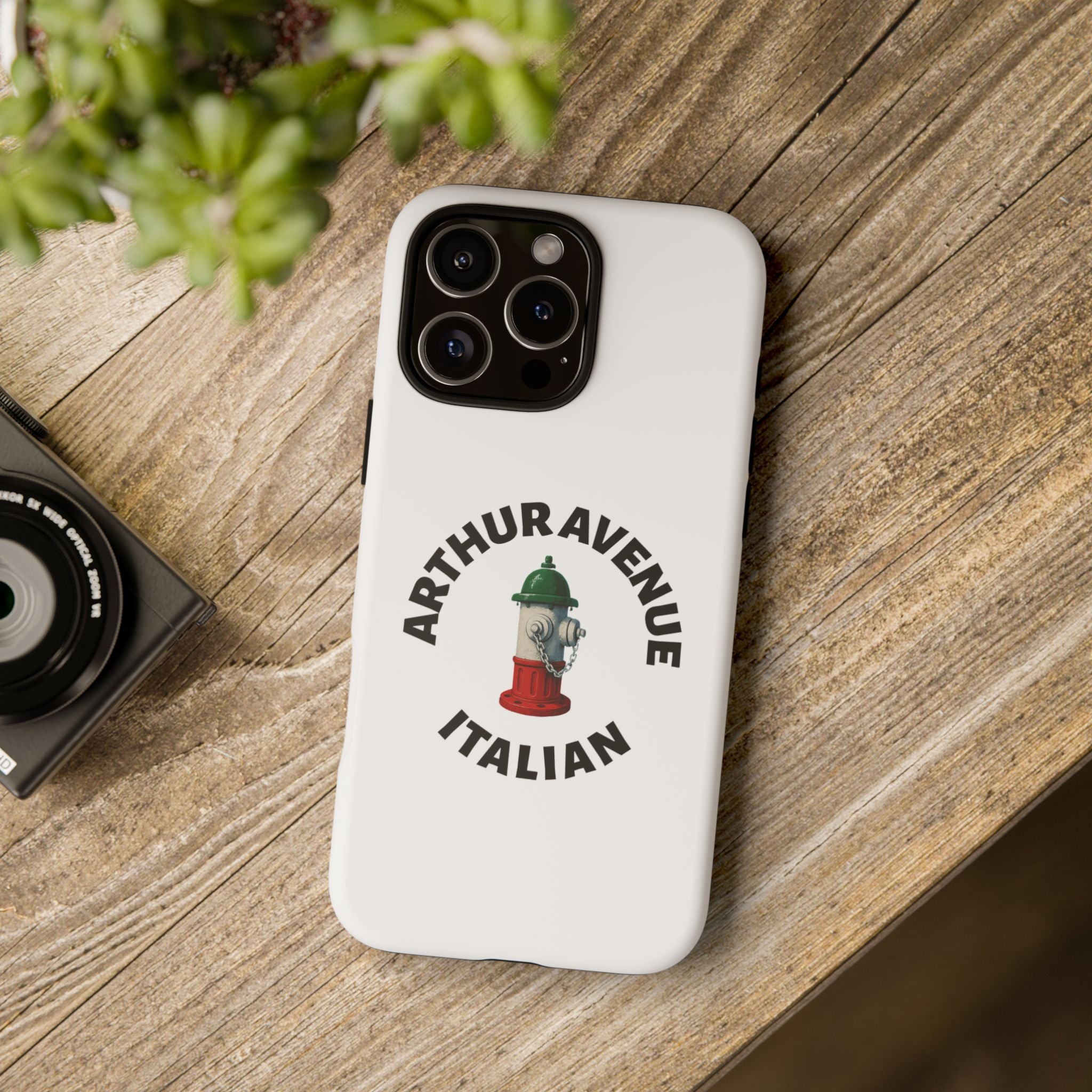 Arthur Avenue Italian White Phone Case, Urban Style Phone Cover, Tough Smartphone Case, Gift for Italian Heritage, Fun Streetwear Accessories