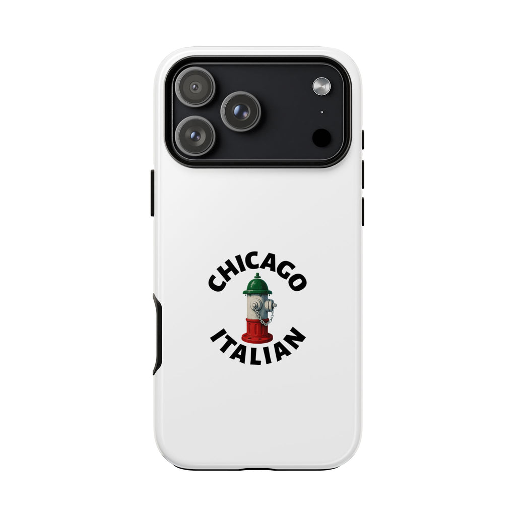 Chicago Italian White Phone Case, Urban Style Phone Cover, Tough Smartphone Case, Gift for Italian Heritage, Fun Streetwear Accessories