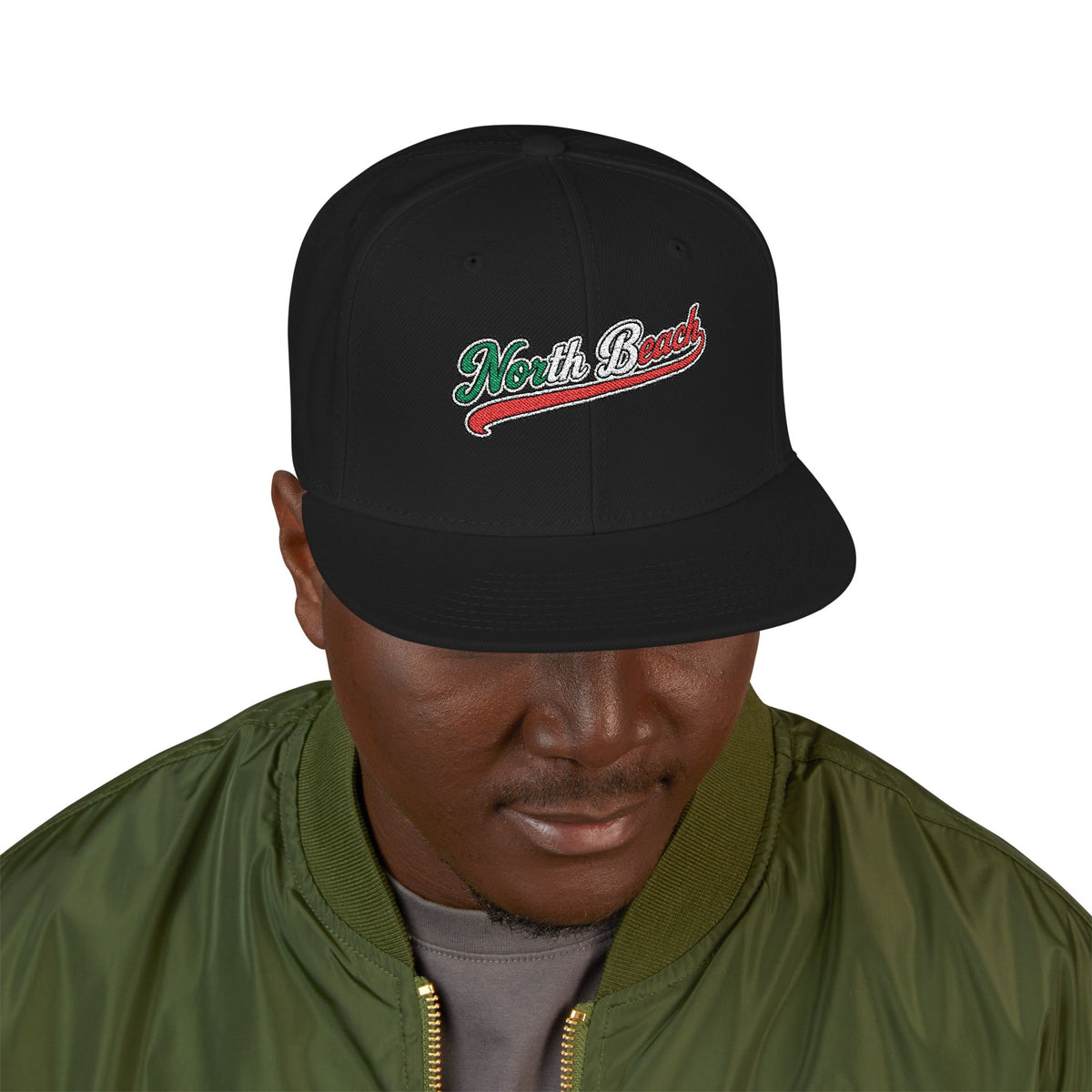 North Beach Italian Embroidered Snapback Hat | Street Sign Patch Cap