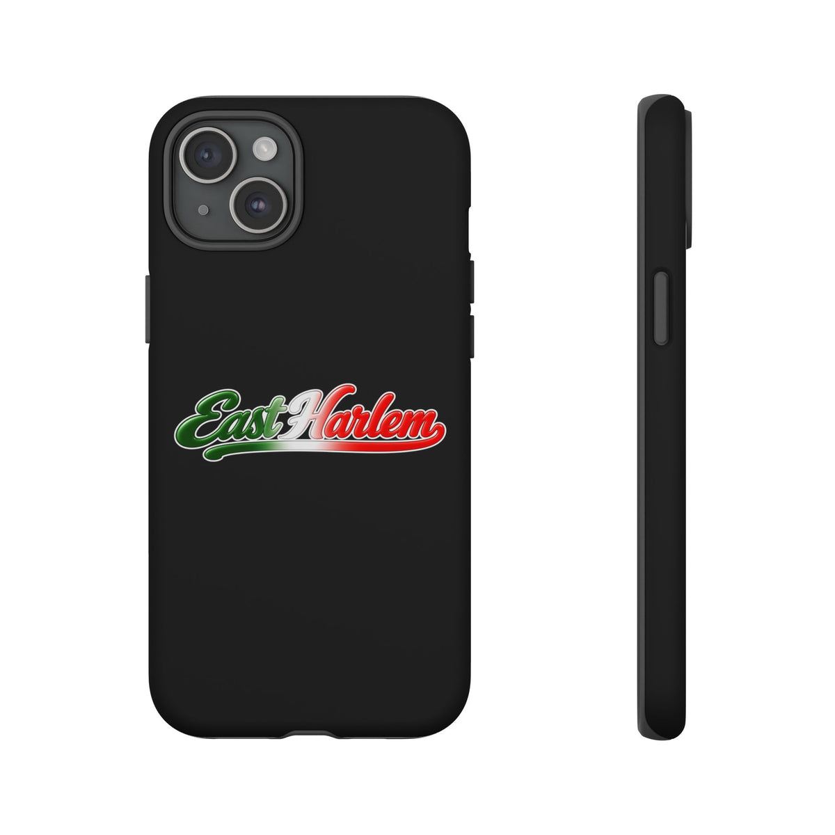 East Harlem Black Phone Case, Tough Cases for iPhone, Gift for Italians, Stylish Phone Cover, Unique Phone Accessory