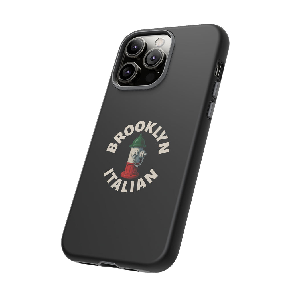 Brooklyn Italian Black Phone Case, Tough Cases for iPhone, Gift for Italians, Stylish Phone Cover, Unique Phone Accessory