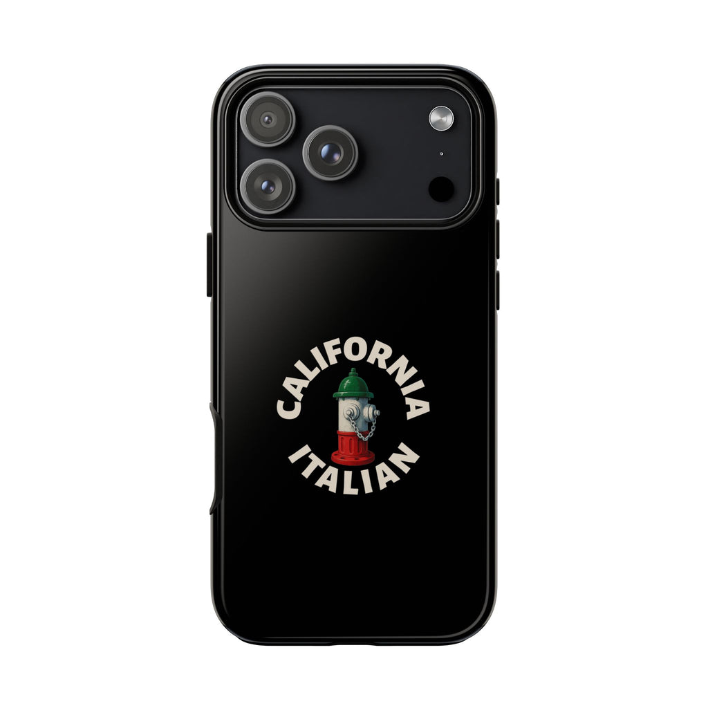 California Italian Black Phone Case, Tough Cases for iPhone, Gift for Italians, Stylish Phone Cover, Unique Phone Accessory